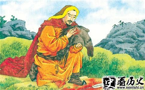 成吉思汗与鹰画像