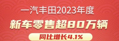 ​一汽丰田2023年逆势增长4.1%：新能源汽车成为第二增长曲线