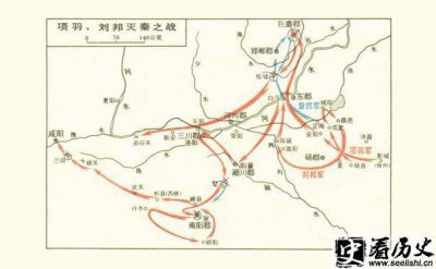 ​灭秦之战刘邦入关经过 刘邦入关路线图