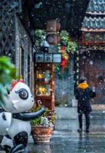 ​三亚过冬的比基尼女孩，是我在雪中的唯一坚强