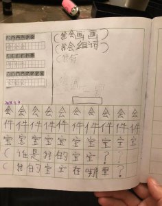​叶一茜晒儿子作业, 并配文: 为了造句把自己活生生的逼成了大笨蛋
