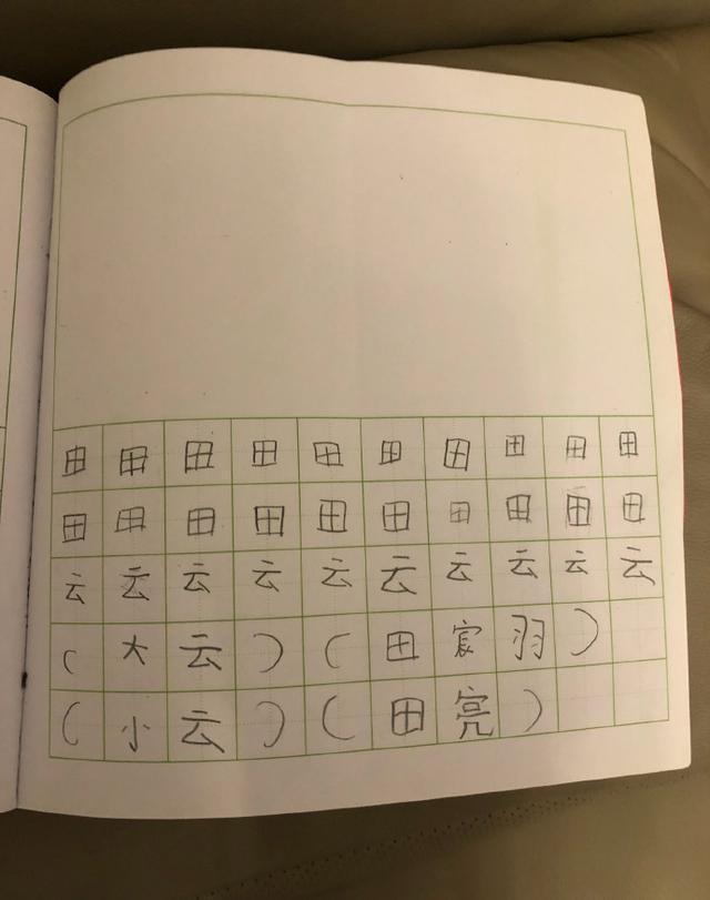 叶一茜晒儿子作业, 并配文: 为了造句把自己活生生的逼成了大笨蛋