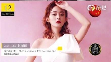亚太区100美面孔揭晓，杨超越、迪丽热巴上榜，第一名真实合理