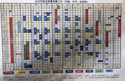 ​19赛季赛程：超级杯2月23日 中超3月1-11月30 足协杯3月9开启