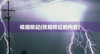 ​校规校纪(校规校纪的内容)