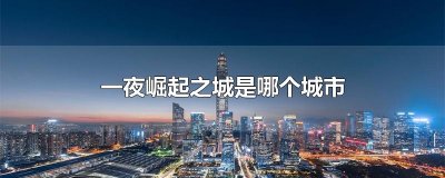 ​一夜崛起之城是哪个城市