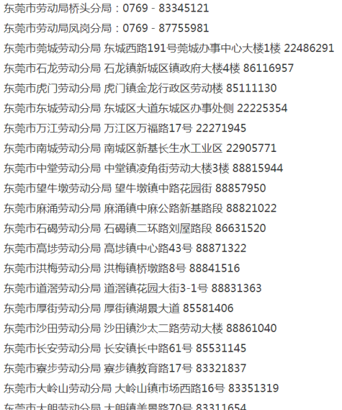 劳动局的电话是多少