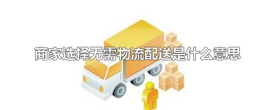 ​商家选择无需物流配送是什么意思